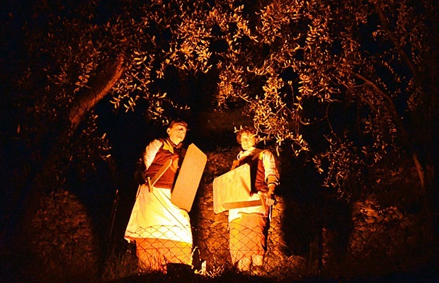 Roman Soldiers in the Via Crucis in Castelletto di Brenzone